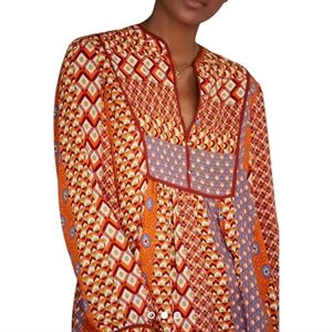Anthropologie Multicolor Geometric Blouse